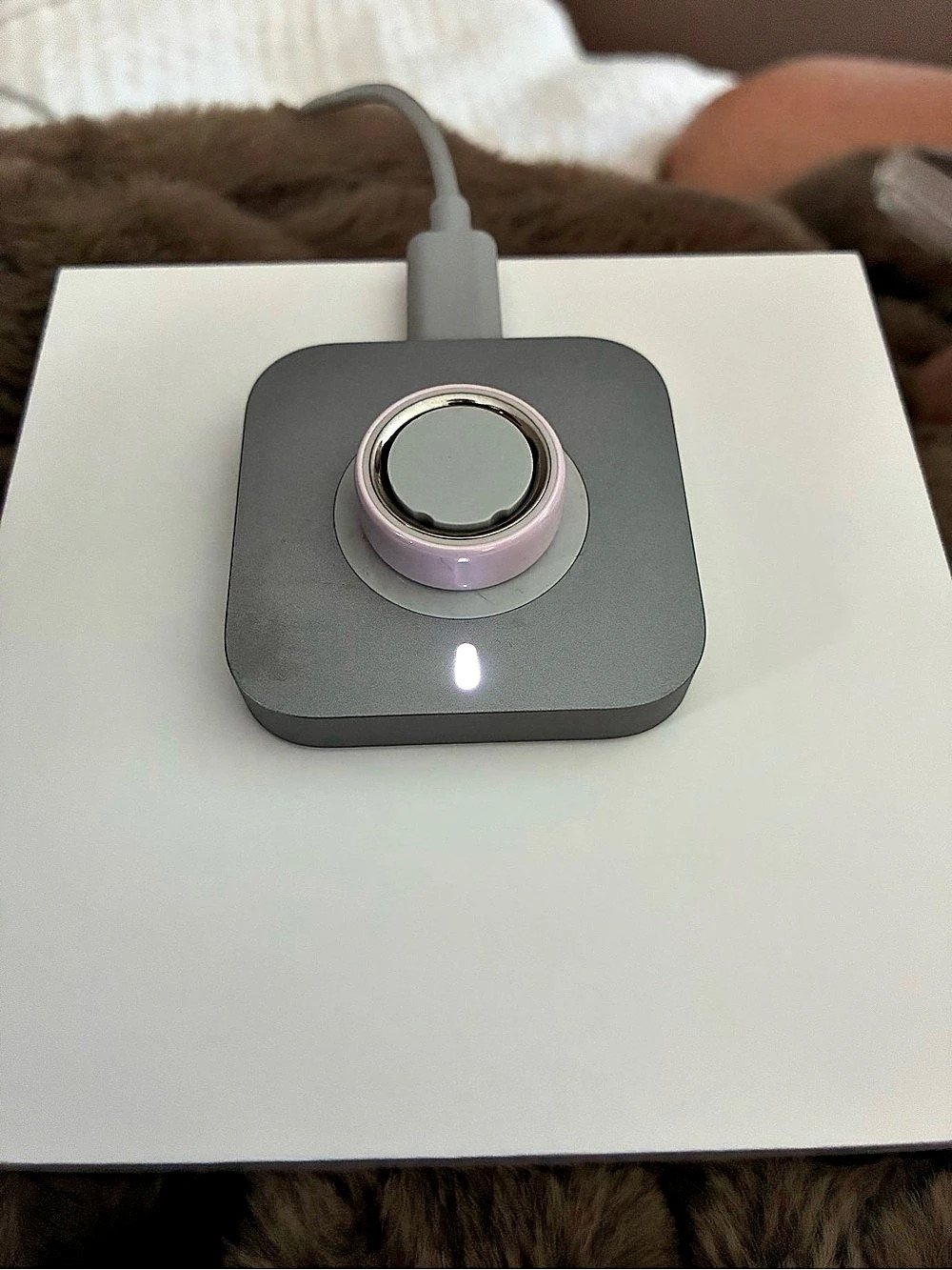 Oura Ring 4 Ceramic Smart Ring Gray & Pink Size 5